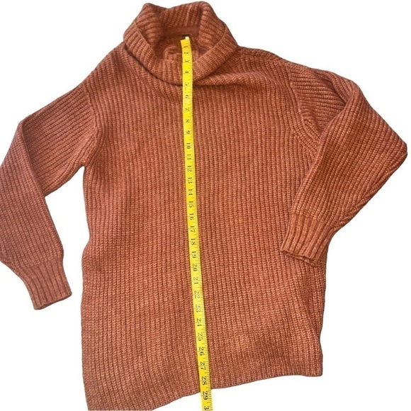 ▶️ Free People ◀️ Eleven Burnt Orange Cowl Neck Oversized Chunky Knit Sweater - Picture 14 of 16